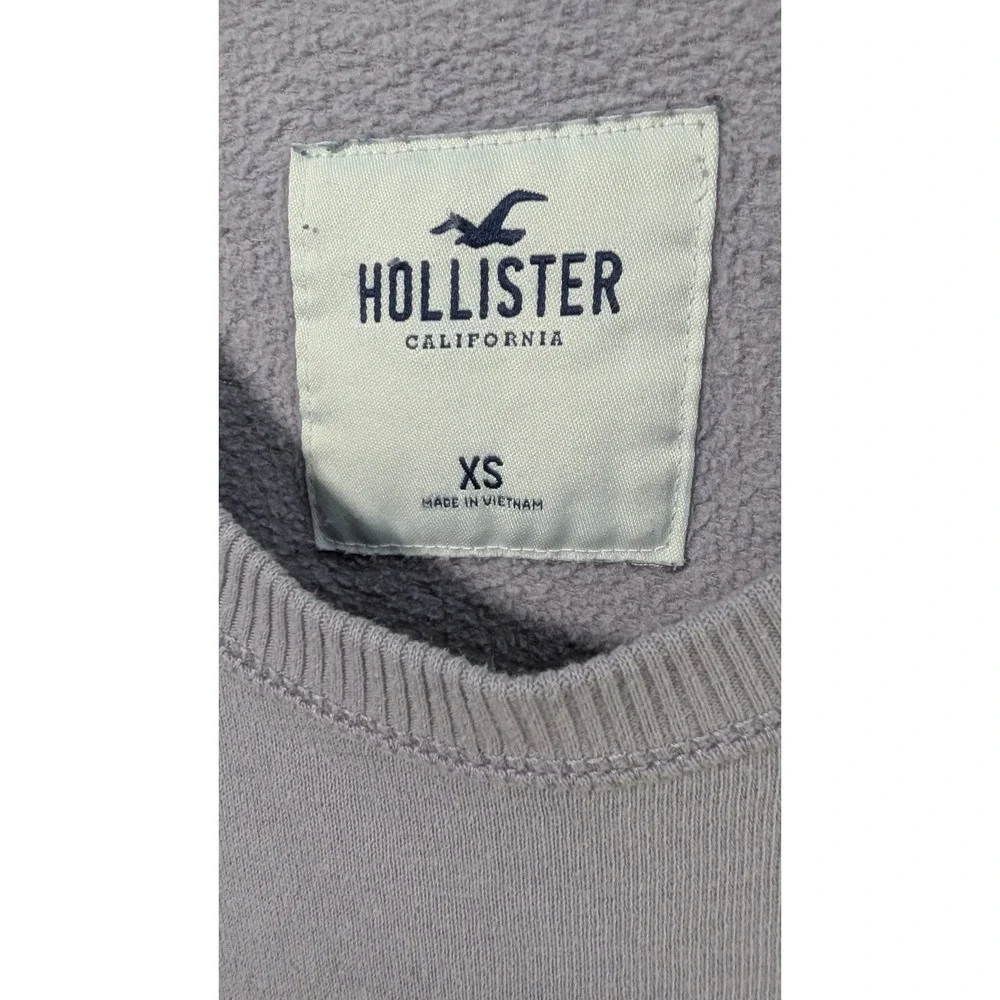 Hollister California Crewneck Sweatshirt Purple‎ Lavender Logo Pullover XS